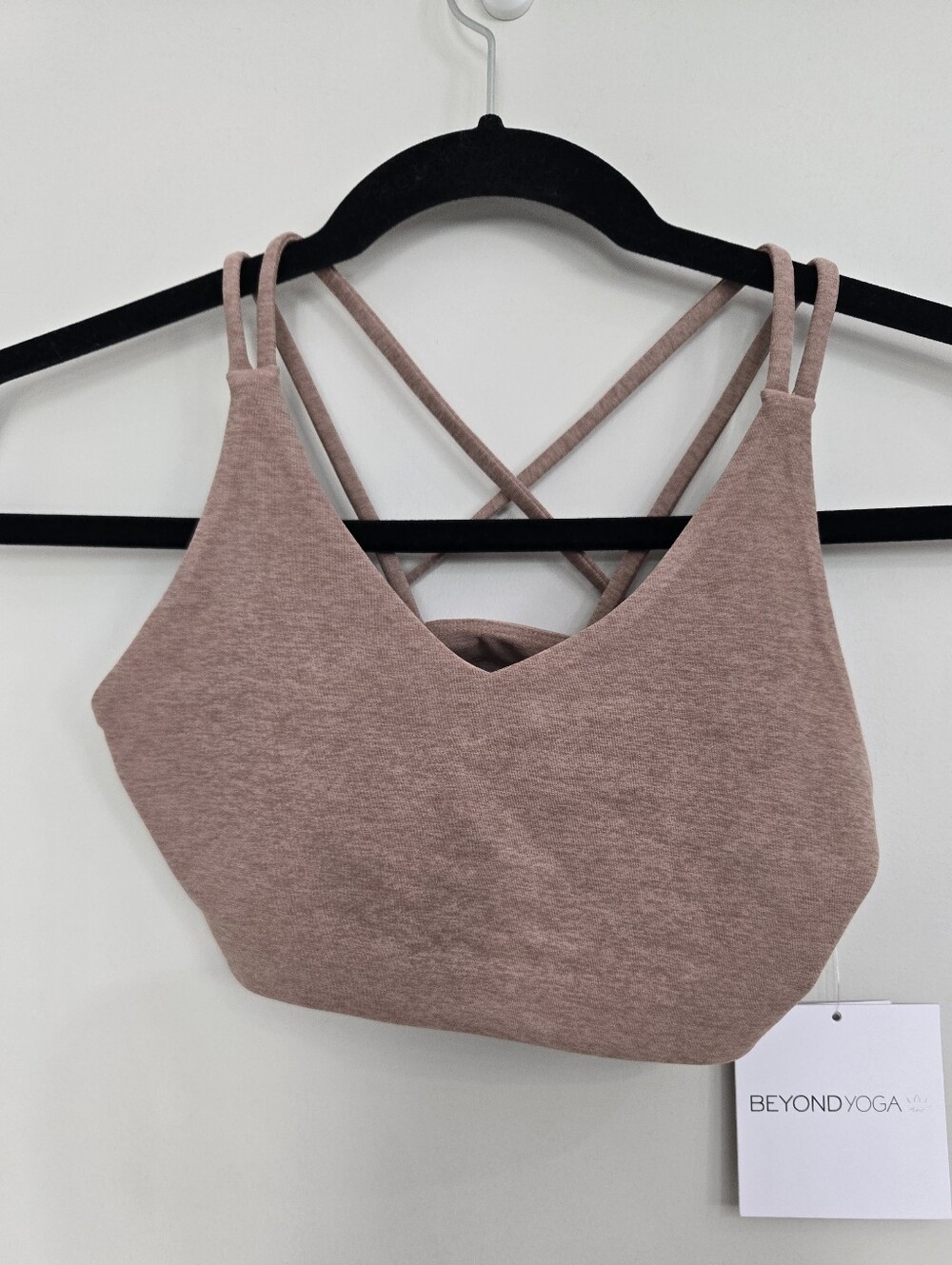 Beyond Yoga Desert Sand Toffee Strappy Spacedye Get Across Bra XS Super Soft